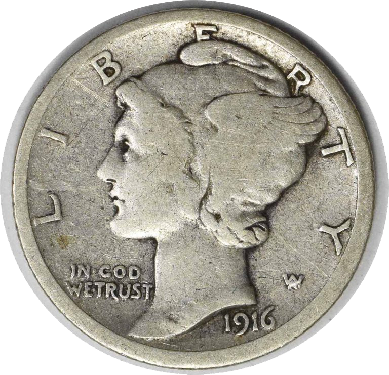 1916 D 10C Mercury Dime